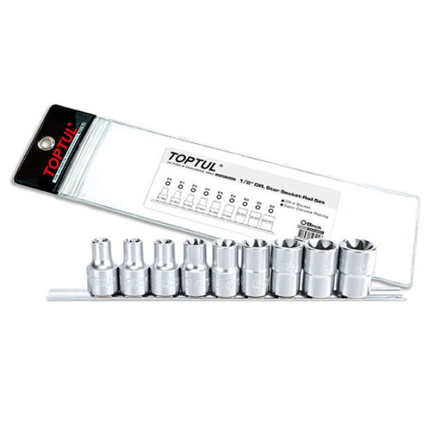 Jeu de rails de douilles en étoile 9pcs 1/2" GAAG0901 - photo 1