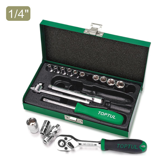 Caisse de douilles de 17pcs DR 1/4"  GCAD1702 - photo 1