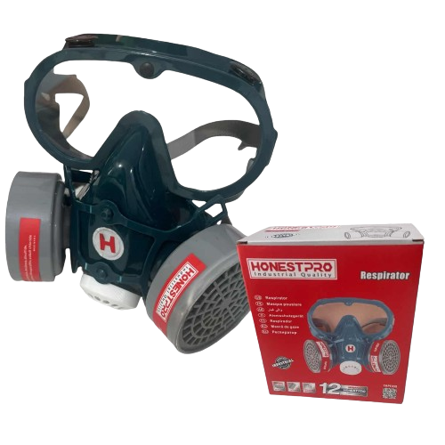 Masque a gaz respirateur avec lunettes et filtre anti poussoir YAP1102 - photo 1
