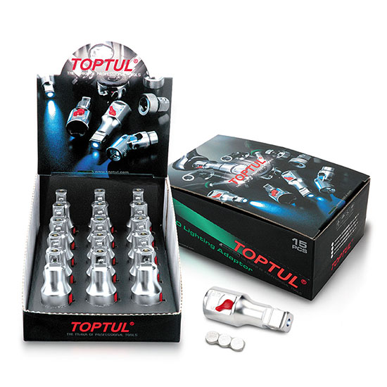 Adaptateur d'éclairage LED 1/2" DR. 15PCS avec boîte d'affichage couleur - photo 1