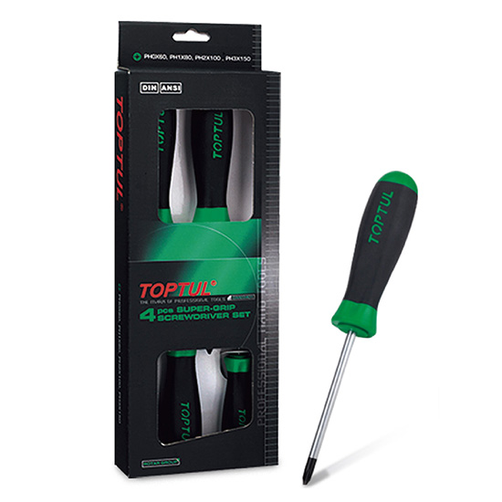 Jeu de 4 tournevis cruciformes super grip GAAE0401 - photo 1