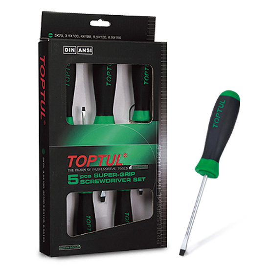 Jeu de 5 tournevis à fente super grip GAAE0503 - photo 1