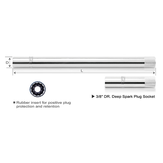 Douille pour bougie d'allumage profonde 3/8" DR. - photo 1