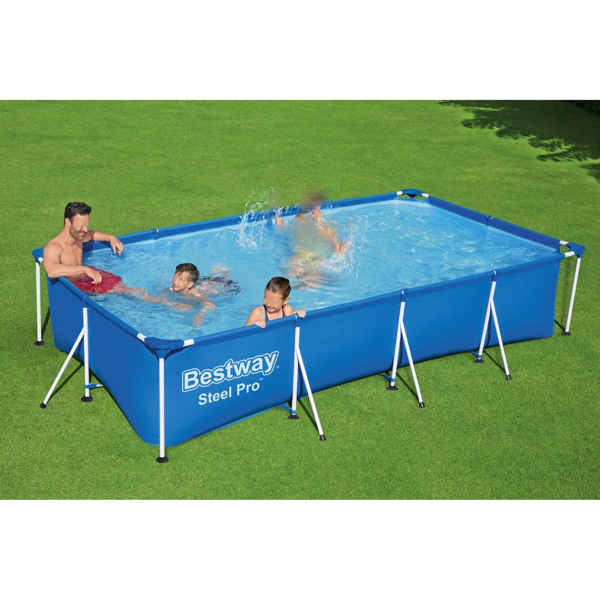Piscine hors sol rectangle Steel Pro 400 x 211 x 81 cm bleu clair 56424 - photo 2