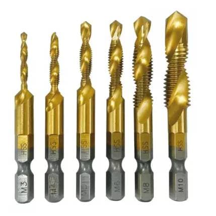 Jeux de meche fraise a tarauder M3-M10 53-58mm 6Pcs 555078 - photo 1