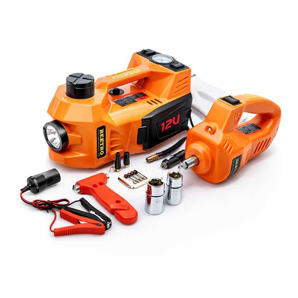 Coffret Cric électrique 5T avec compresseur-auto BE0091 - photo 1