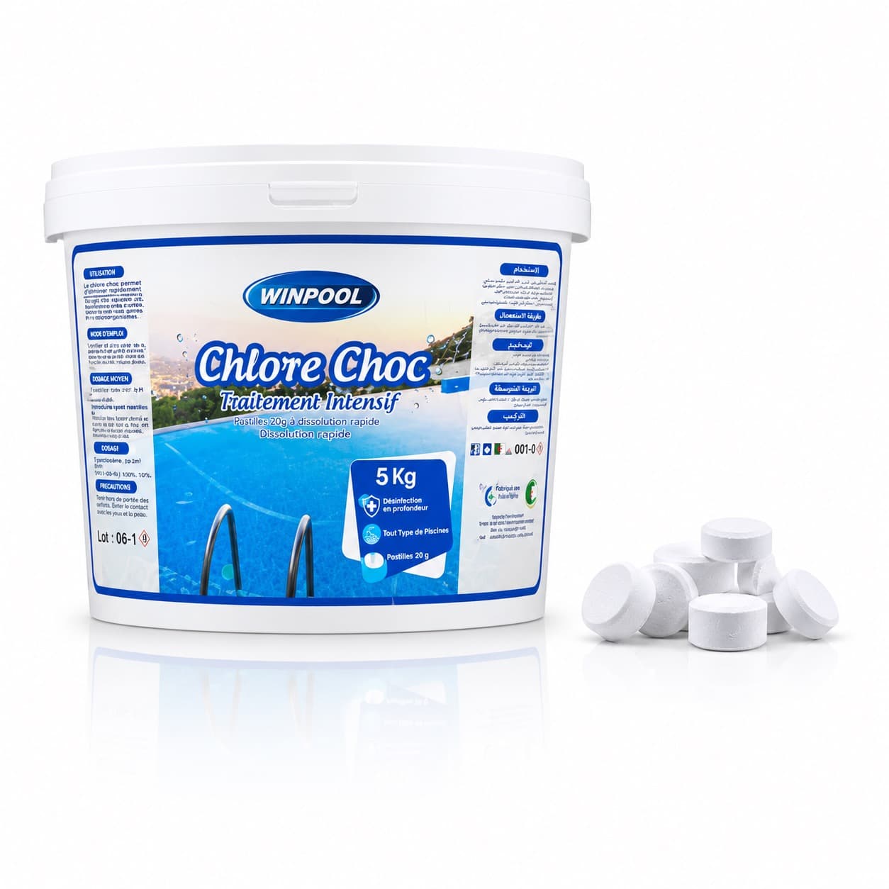 Chlore choc 250 pastilles de 20g (5kg) - photo 1