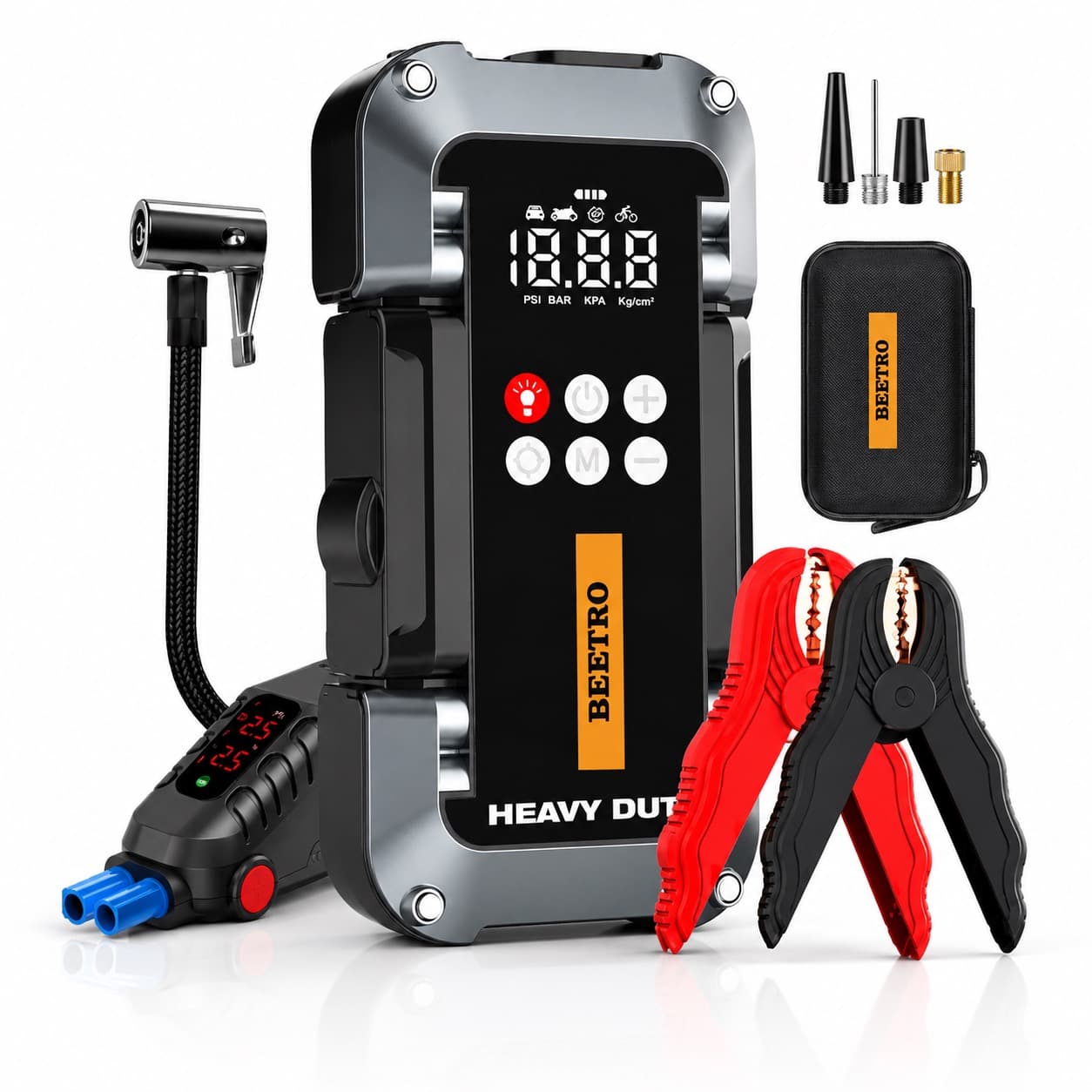 Booster batterie 26000mAh et compresseur 150psi avec lamp torche BE0169 - photo 1