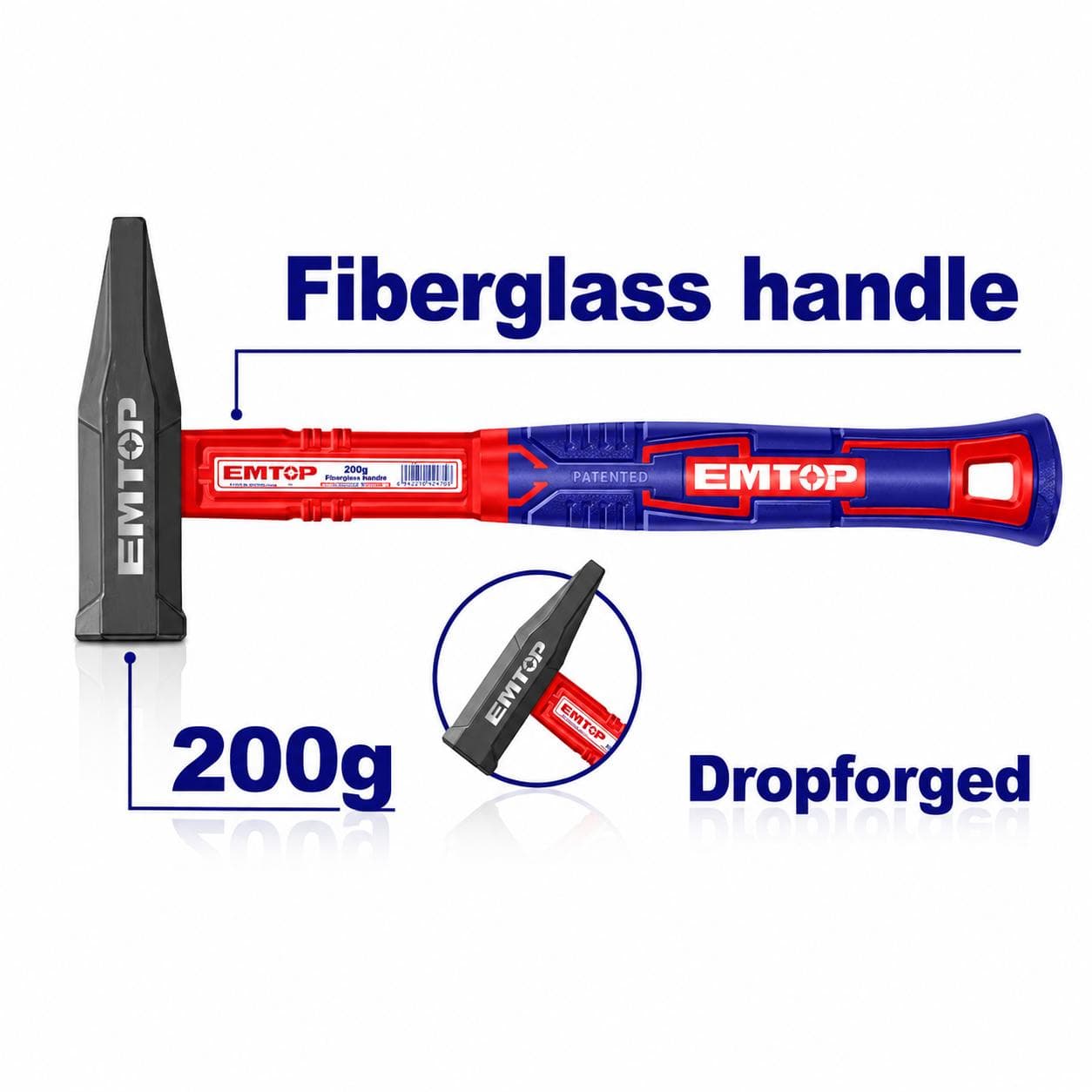 Marteau manche en fibre de verre 200g EHAMMH0200 - photo 1