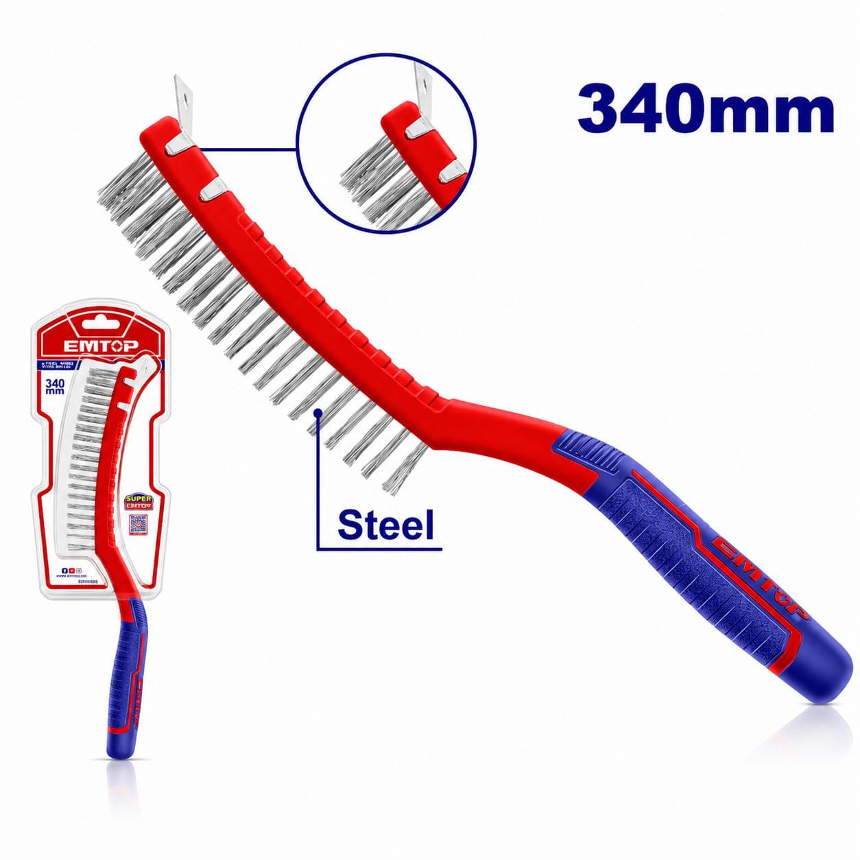 Brosse métalique avec grattoir 340mm ETWB34031 - photo 1