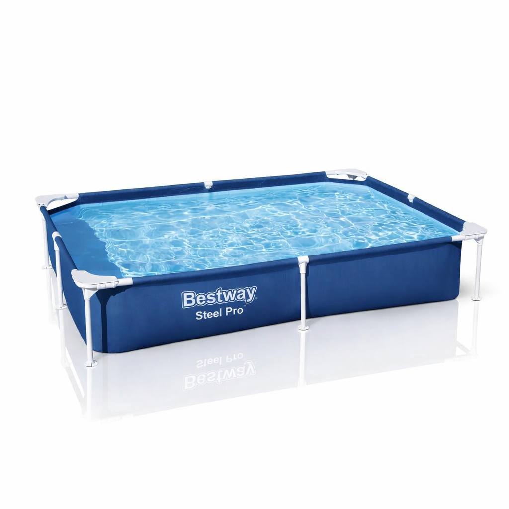 Piscine hors sol tubulaire rectangulaire Bestway Steel Pro 221 x 150 x 43 cm bleu 56401