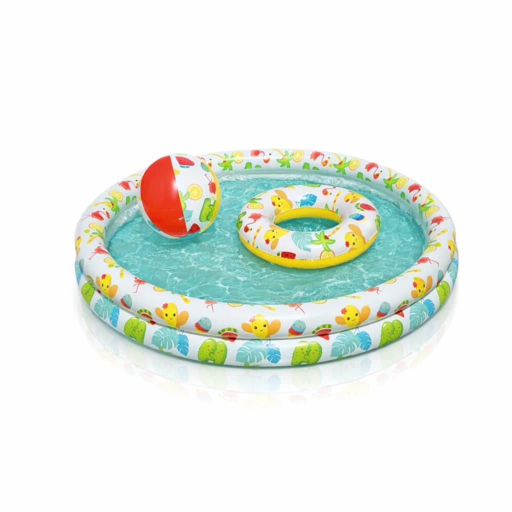 Piscine gonflable pour enfant avec bouée et ballon de plage 122 * 20cm 51124 - photo 1