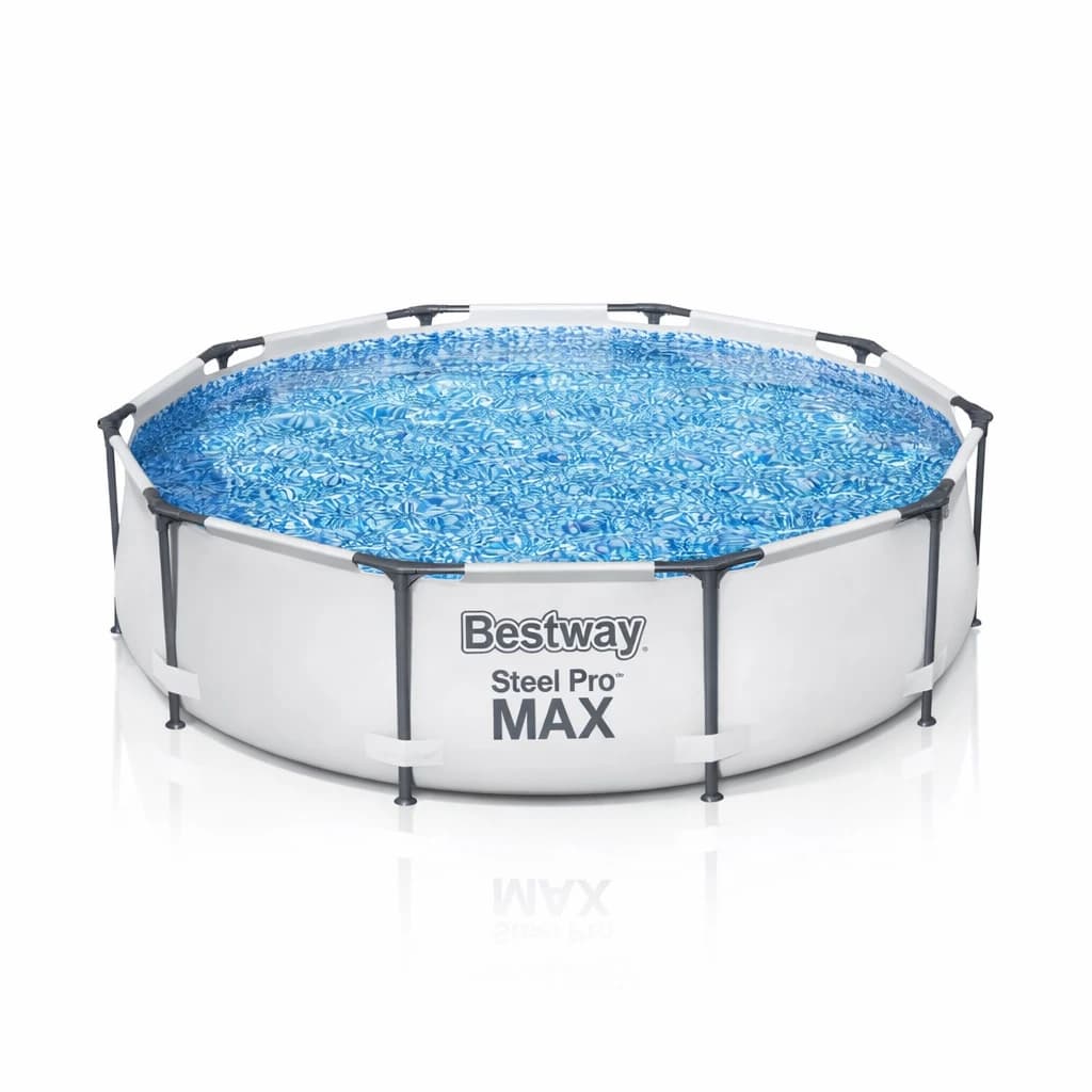 Piscine hors sol tubulaire ronde Bestway Steel Pro Max 305 x 76 cm gris clair 56406