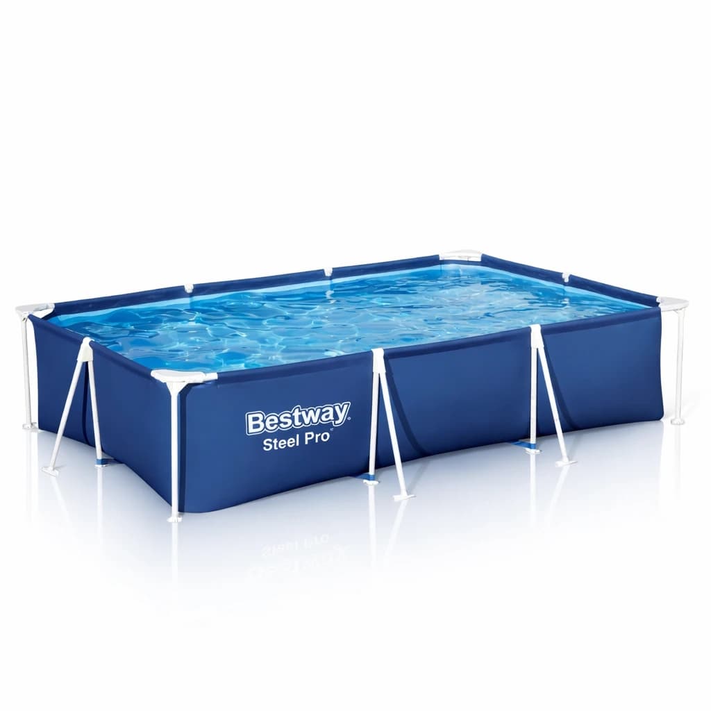 Piscine hors sol tubulaire rectangulaire Bestway Steel Pro 300 x 201 x 66 cm bleu 56404