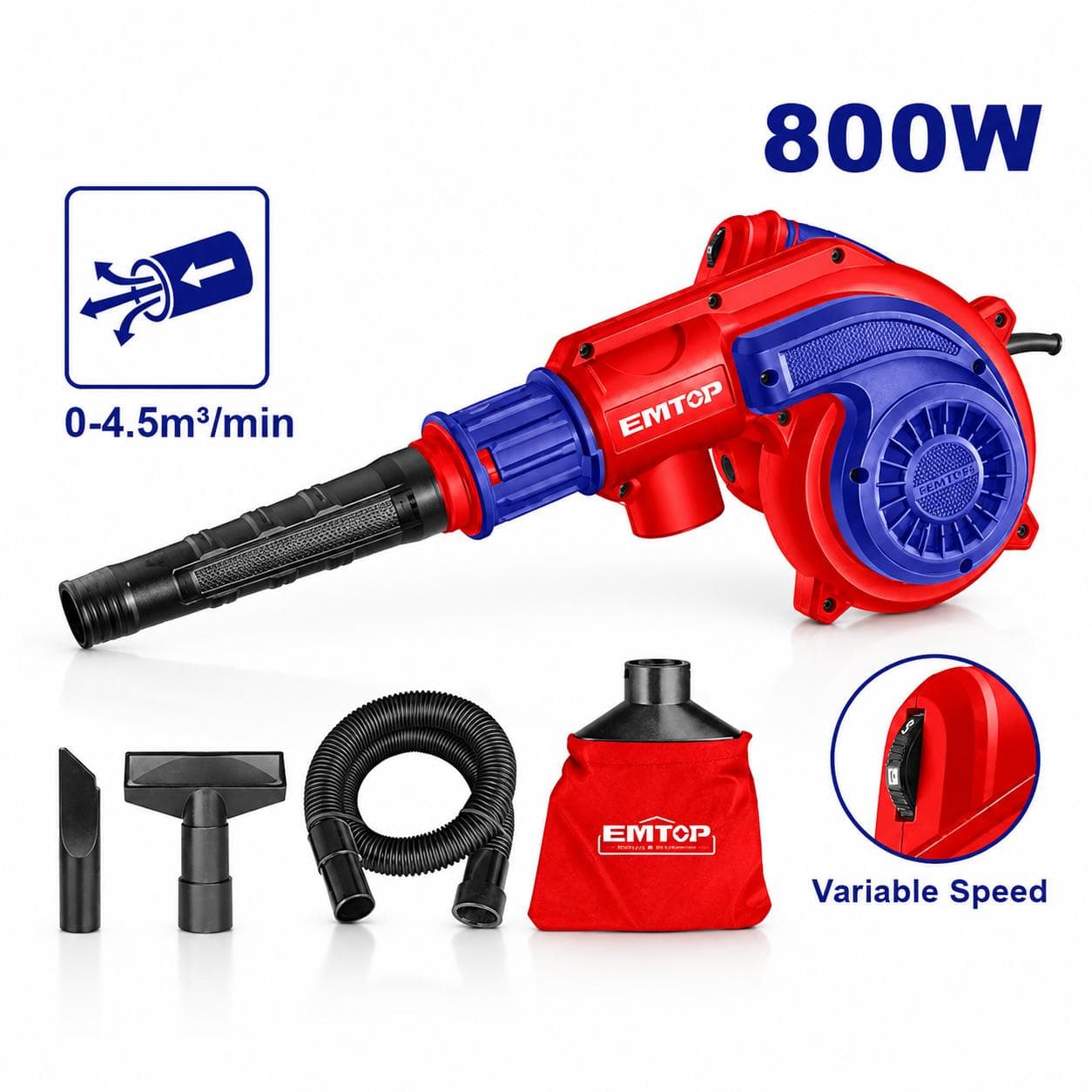 Souffleur aspirateur EMTOP 800W EABR8003 - photo 1
