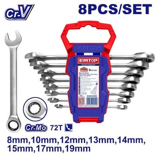 Jeux de cle 8PCS EMTOP ECSS10802 E2 - photo 1