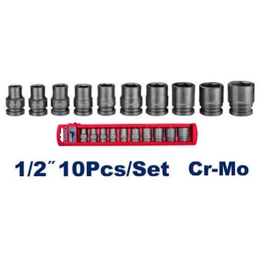 Kit de douilles courtes a choc 1/2" 10PCS EMTOP ESCT12101 S - photo 1