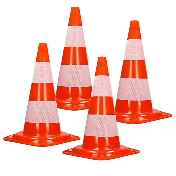 Cone de signalisation en PVC orange - photo 1