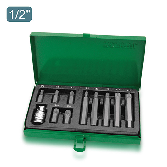 Jeu de 11 embouts cannelés à tige hexagonale DR. 1/2" GAAD1102 - photo 1