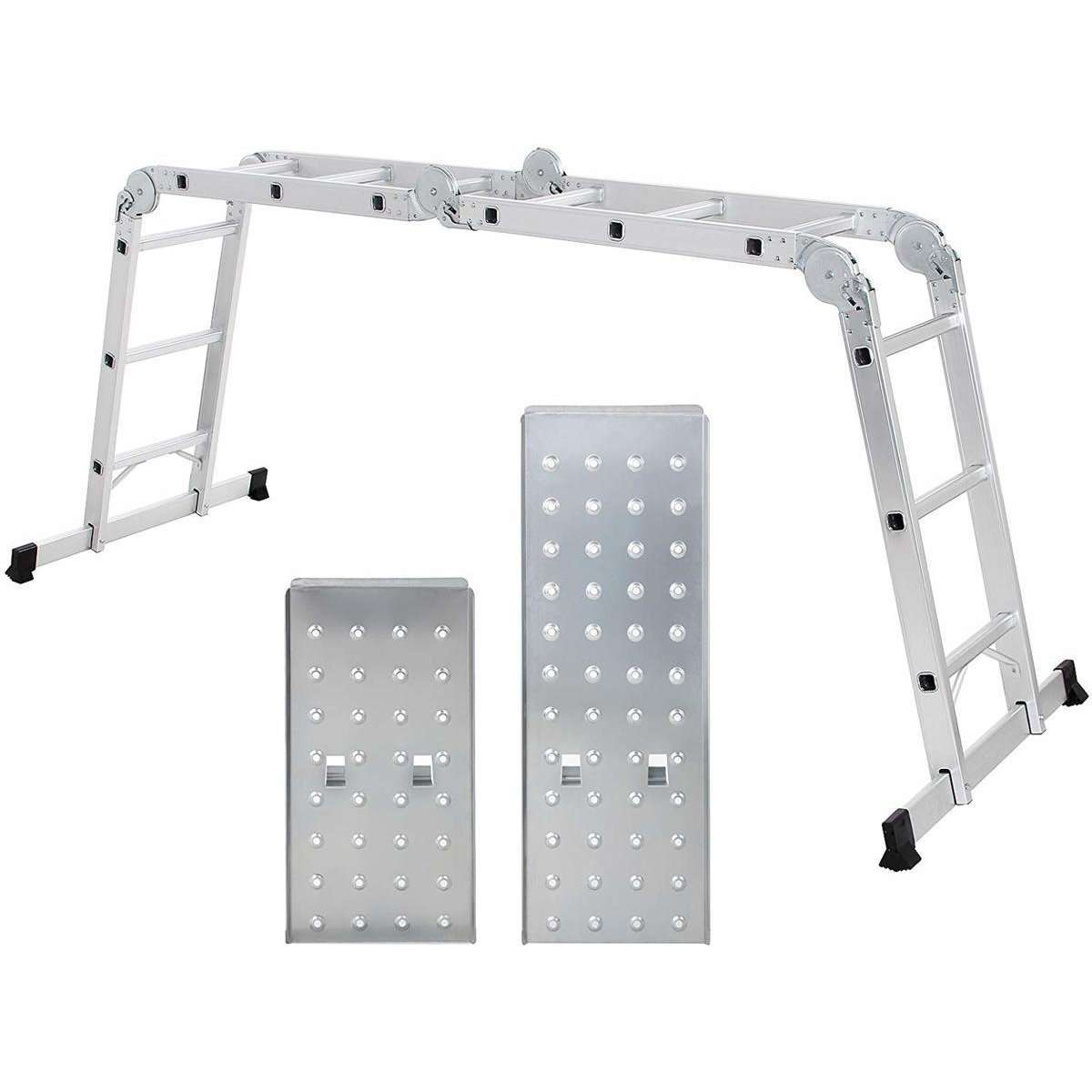 Echelle-escabeau multifonctionnelle echafaudage en aluminium avec plateau - photo 1