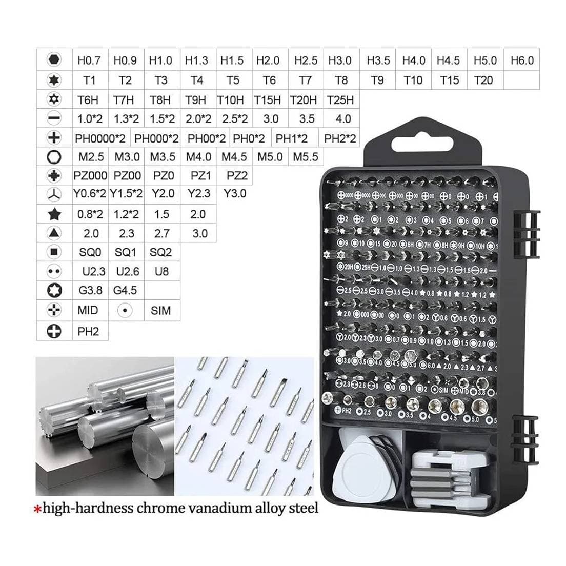 Coffret mini tournevis de précision 115 en 1 avec kit de tournevis magnétique 151009 - photo 2