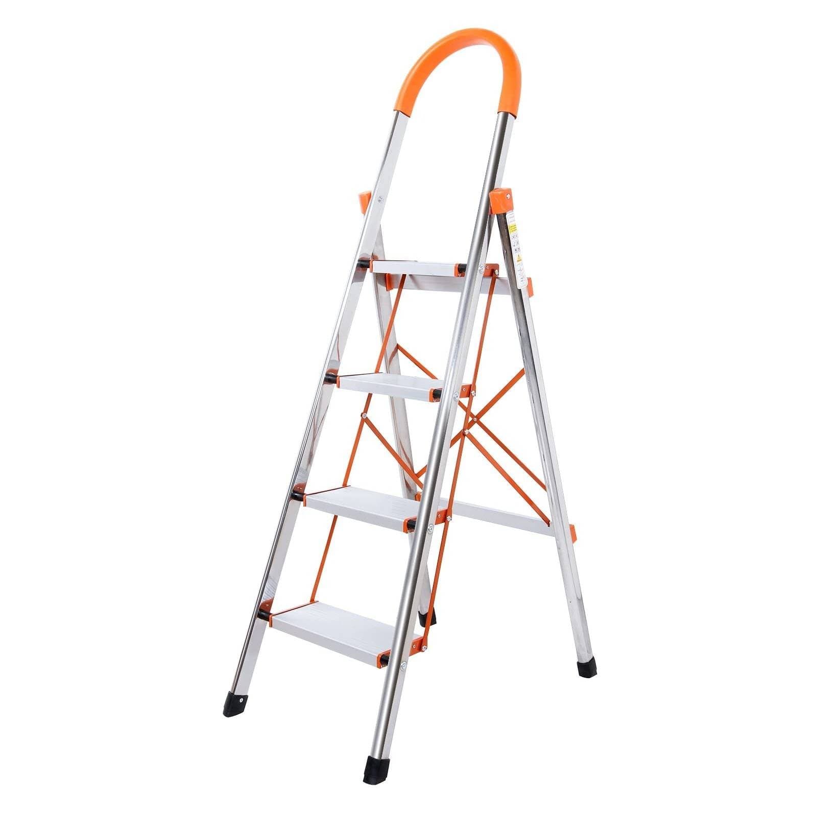 Echelle-escabeau en aluminium orange - photo 1