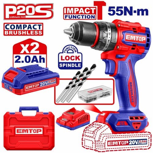 Visseuse à percussion 20V 2.0AH 55Nm brushless sans fil ECIDL20558 - photo 1