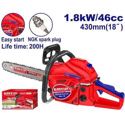 Scie à chaine, tronçonneuse à bois essence 18" 43cm 1800w 46cc EGCS18451 - photo 1