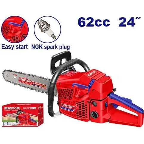 Scie à chaine, tronçonneuse à bois essence 24" 2400w 62cc EGCS24621 - photo 1