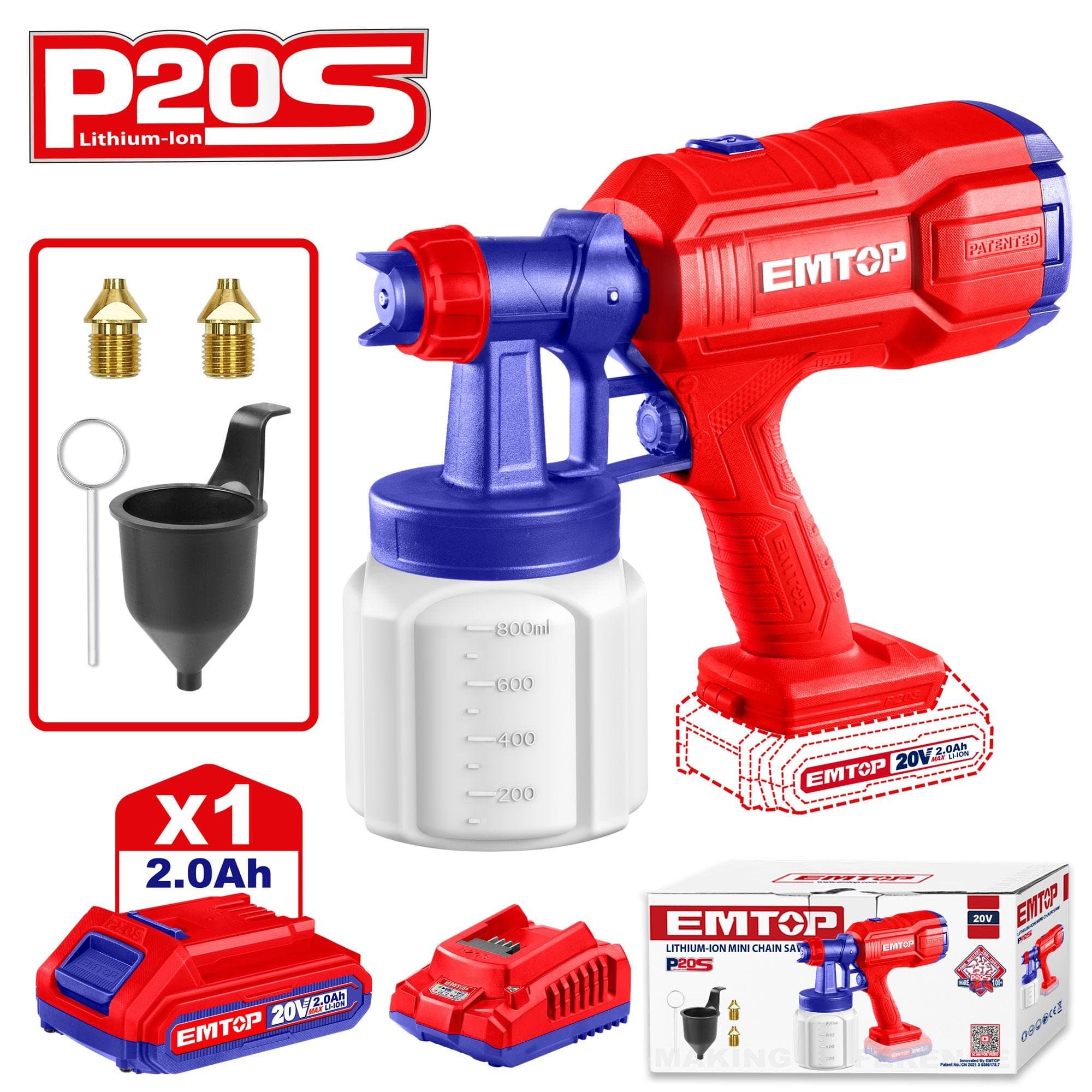 Pistolet de peinture à batterie 20v ELSG20256 - photo 1