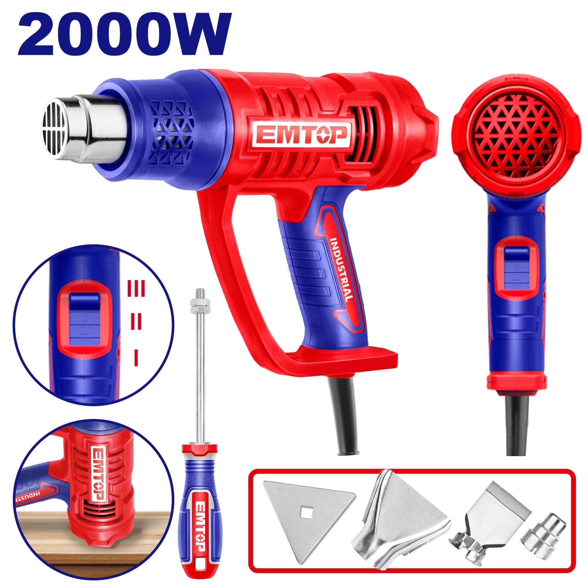 Pistolet air chaud décapeur thermique 2000W EHGN20078 - photo 1
