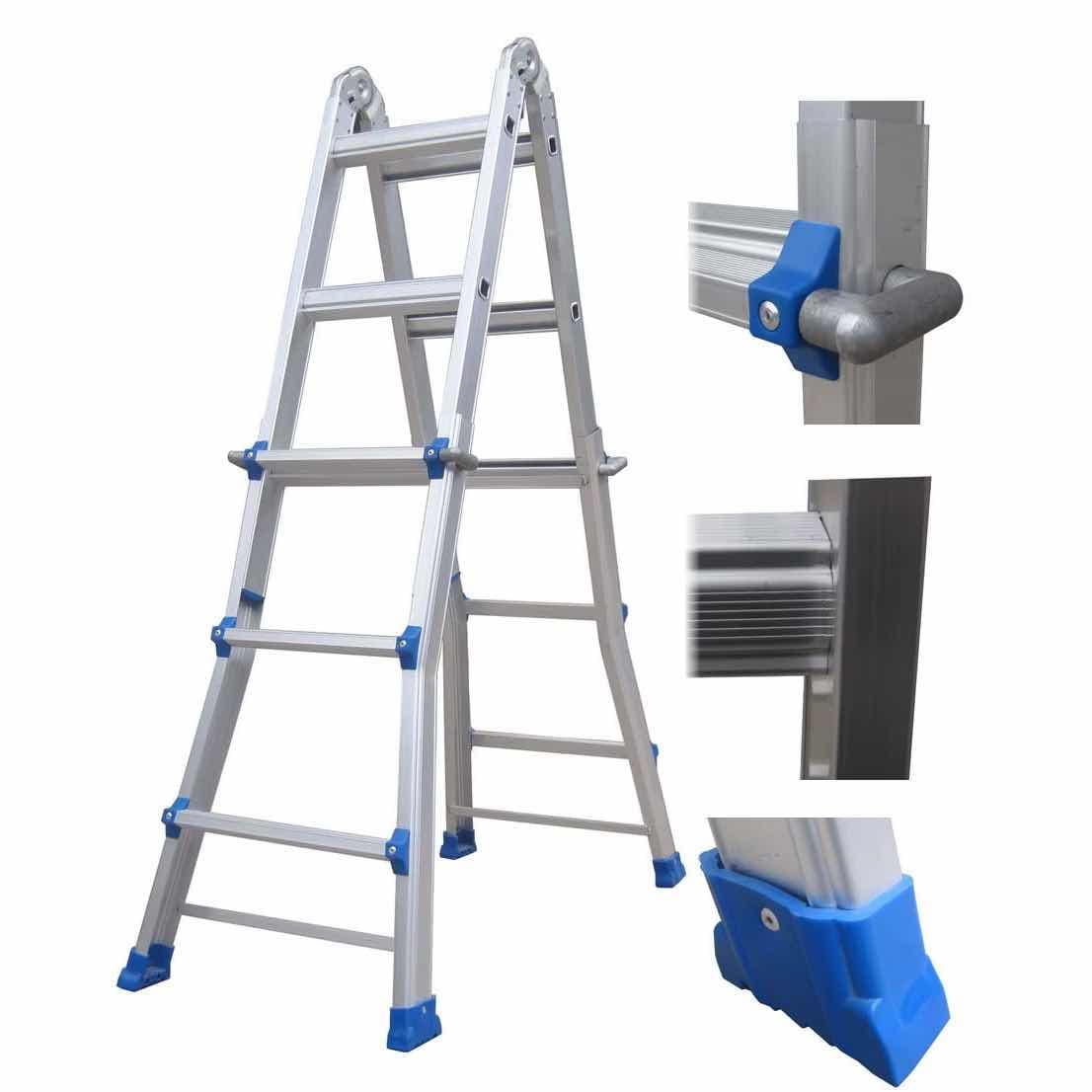 Echelle-escabeau pliable en aluminium robuste - photo 1