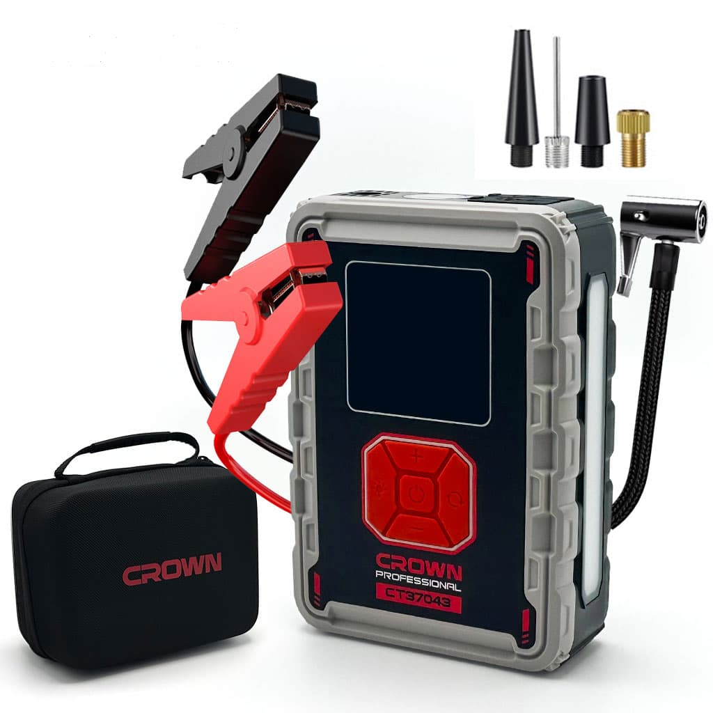Booster batterie CROWN 24000mAh et compresseur 150psi avec lamp torche CT37043 - photo 1