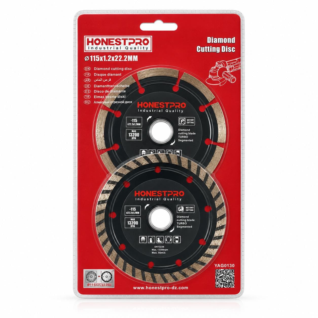 Kit de deux disques diamant 115 x 1.2 x 22.2 YAG0130 - photo 1
