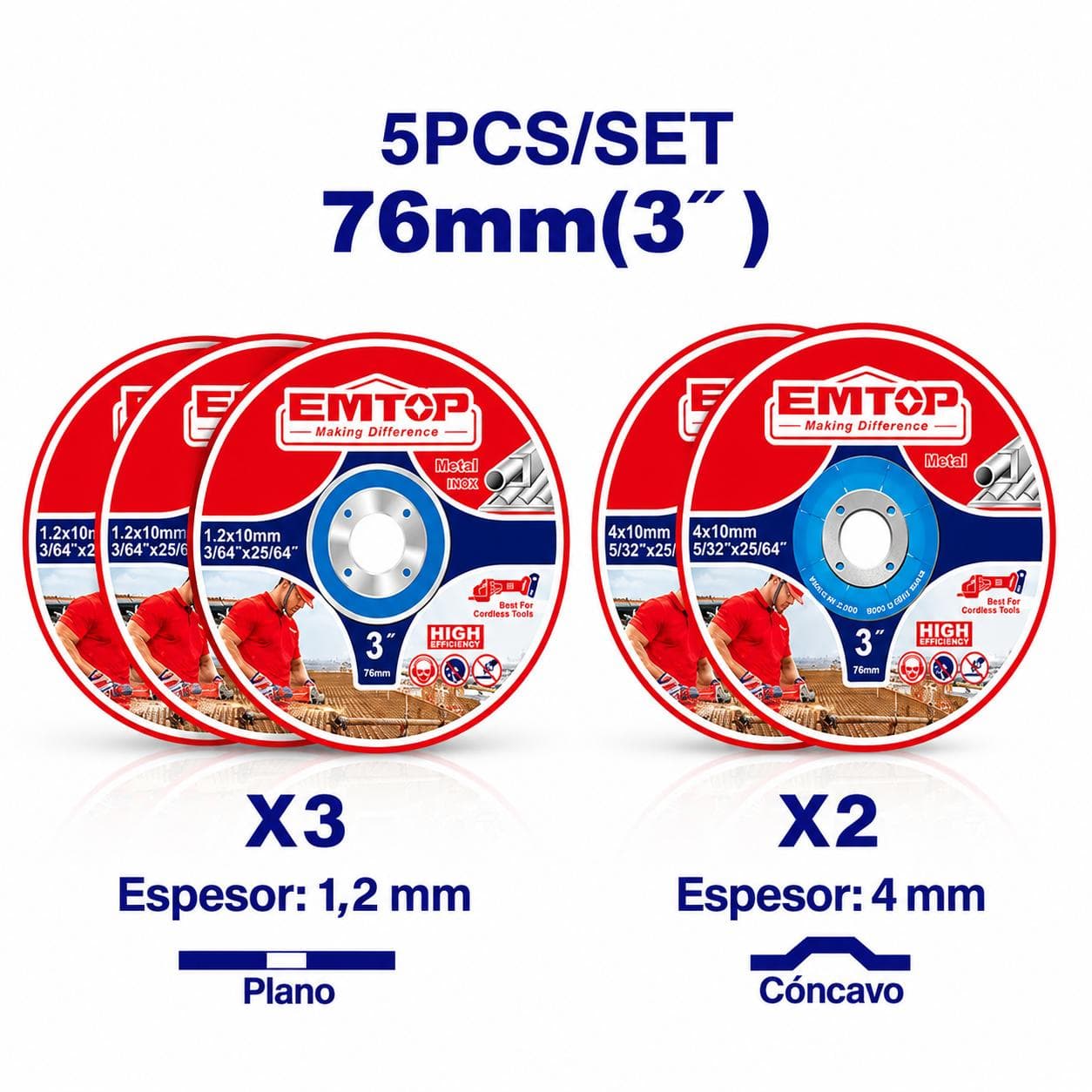 Kit de Disque à tronçonner pour tôle 5pcs EACD303768 - photo 1