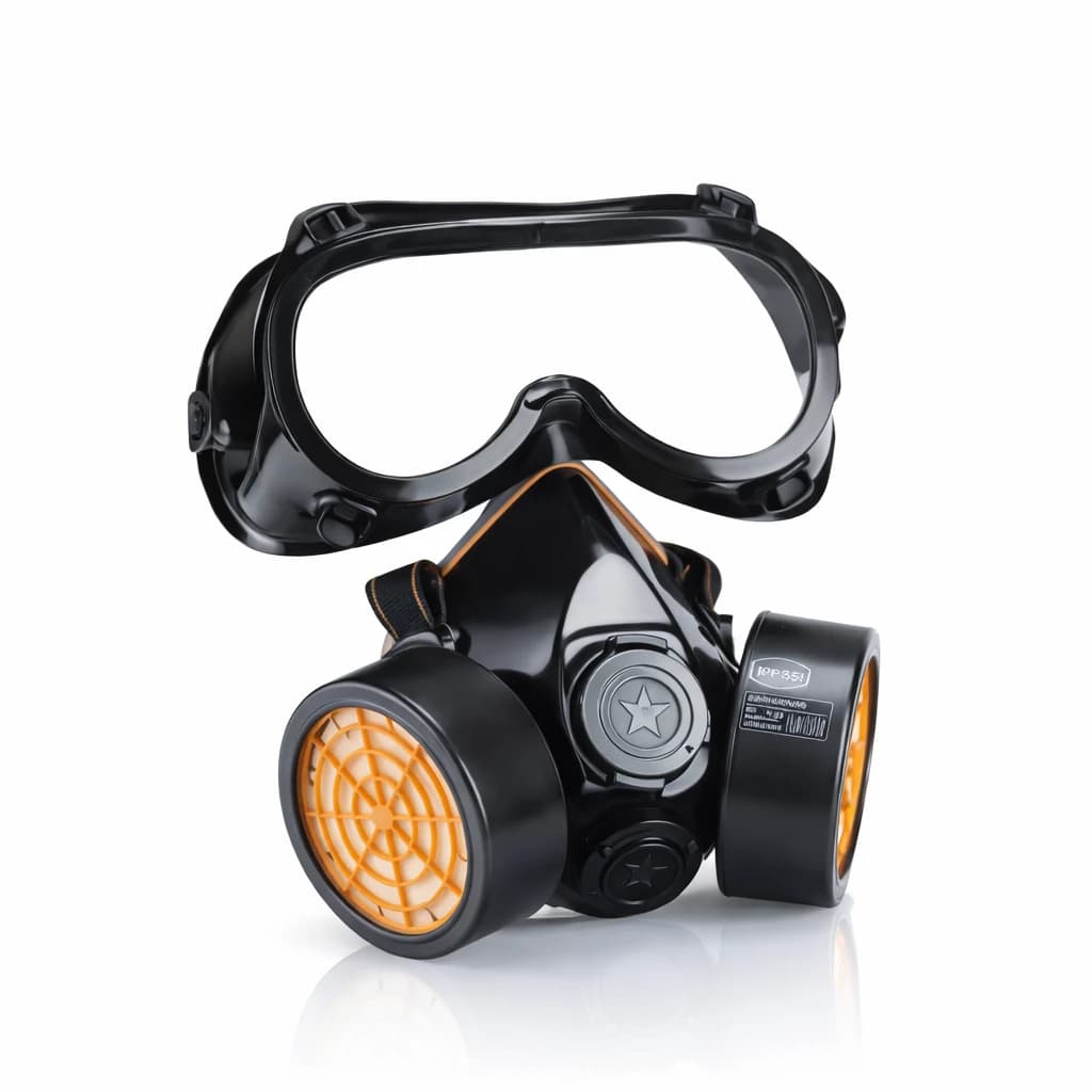 Masque a gaz respirateur avec lunettes et filtre anti poussoir TC0497 - photo 1