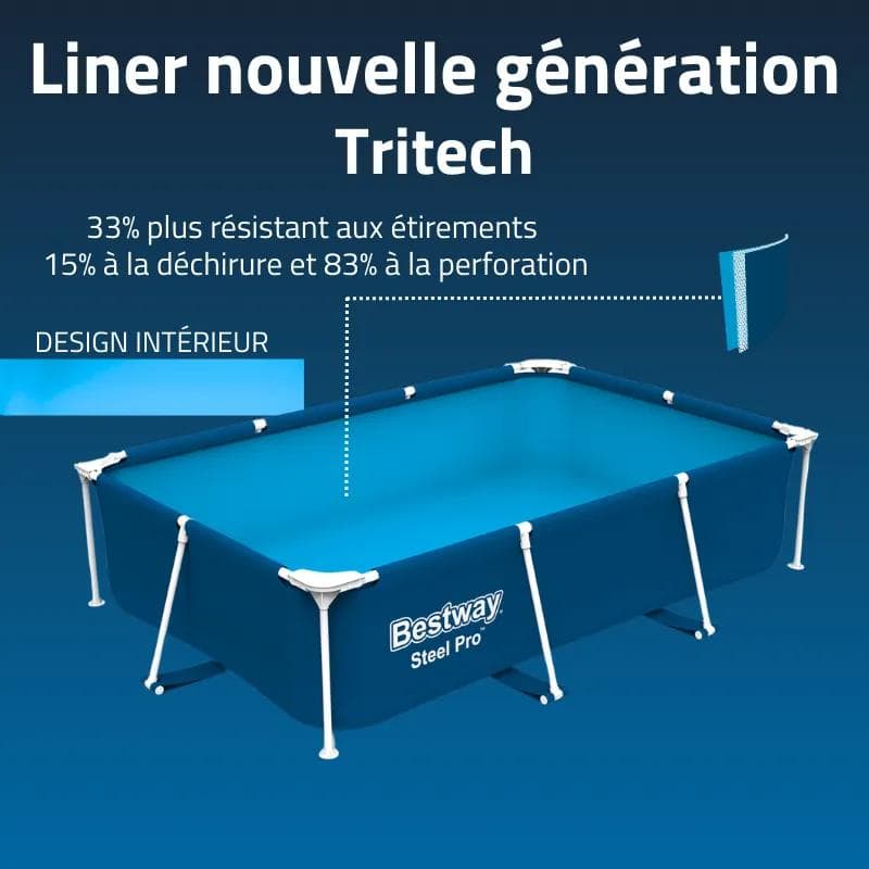 Piscine hors sol tubulaire rectangulaire Bestway Steel Pro 300 x 201 x 66 cm bleu 56404 - photo 4