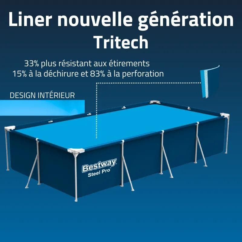 Piscine hors sol tubulaire rectangulaire Bestway Steel Pro 400 x 211 x 81 cm bleu 56405 - photo 4