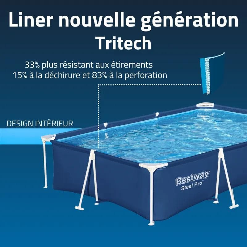 Piscine hors sol tubulaire rectangulaire Bestway Steel Pro 300 x 201 x 66 cm bleu 56411 - photo 5