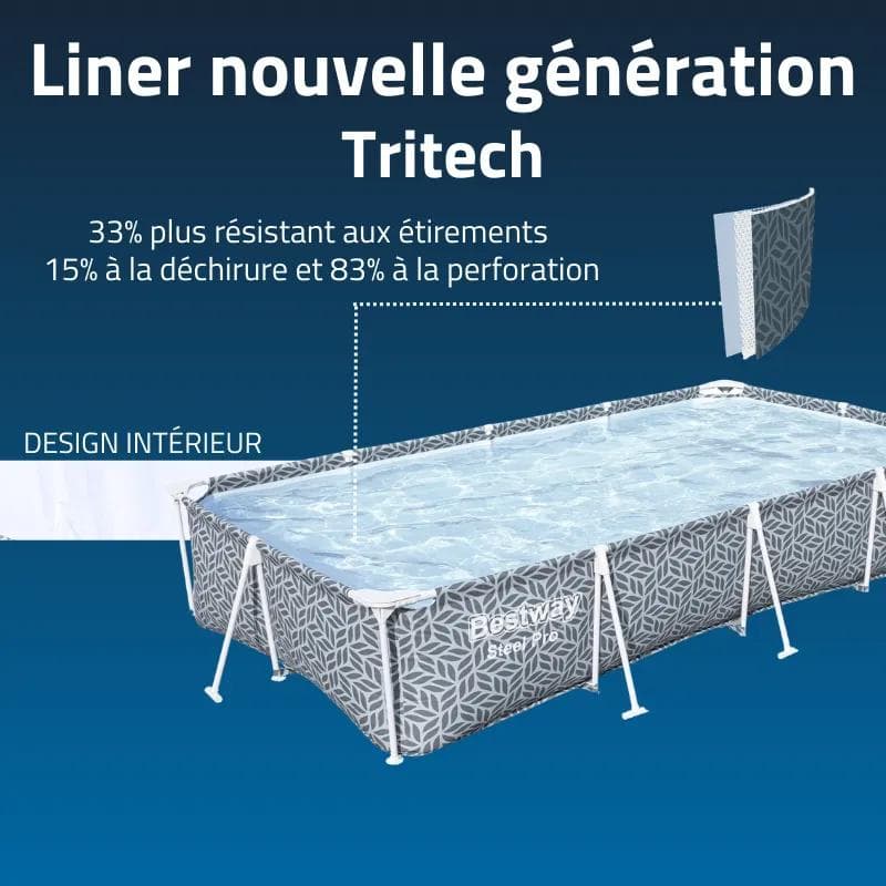 Piscine hors sol tubulaire rectangulaire Bestway Steel Pro 366 x 201 x 66 cm décor graphique 561FT - photo 4