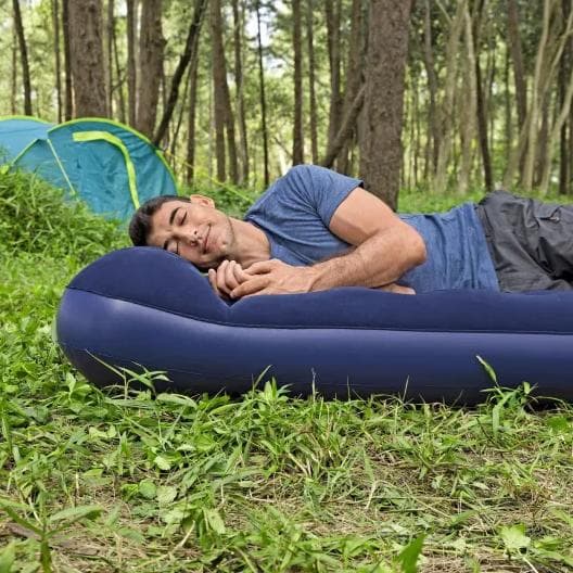 Matelas gonflable 1 personne avec pompe à pied intégrée 67224 - photo 2